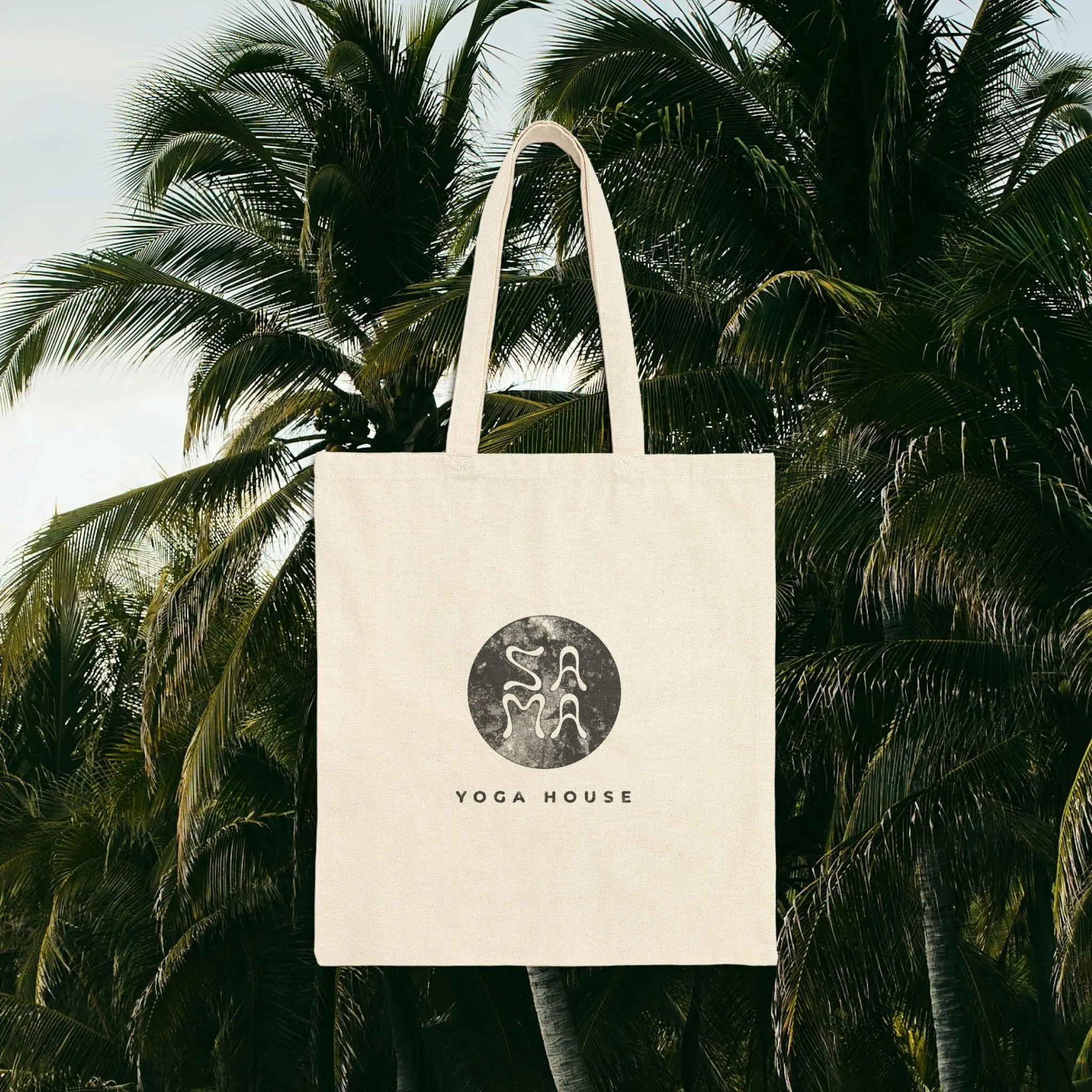 Yoga House Tote Bag — SAMA Logo Cotton Canvas Beach & Market Tote - Sama Yoga House