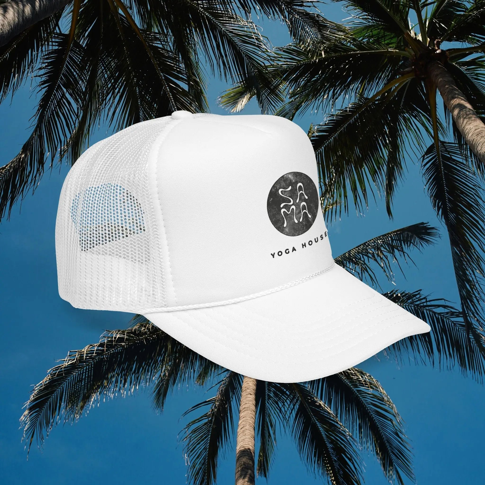 Yoga House Trucker Hat — Minimal Zen Logo Foam Mesh Cap - Sama Yoga House
